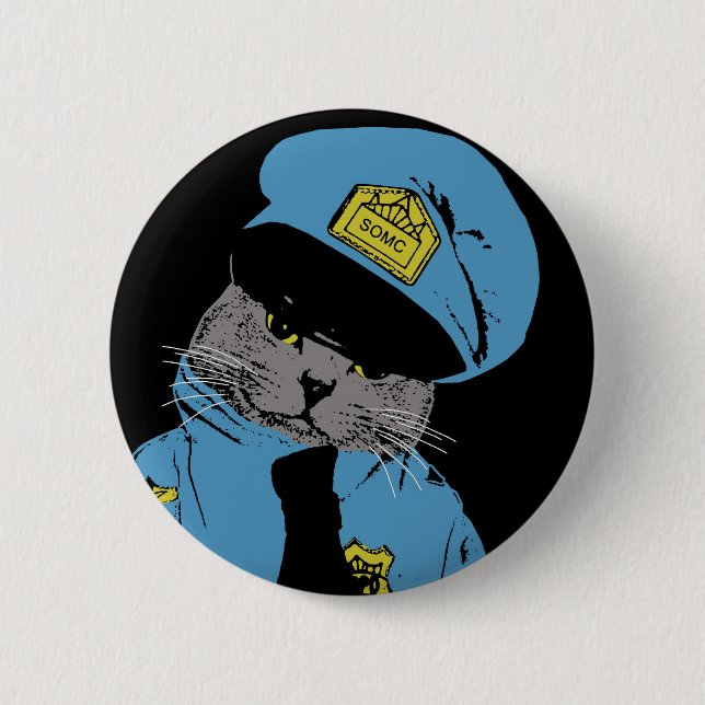 Material auf meiner Katze - Polizist Button (Vorderseite)