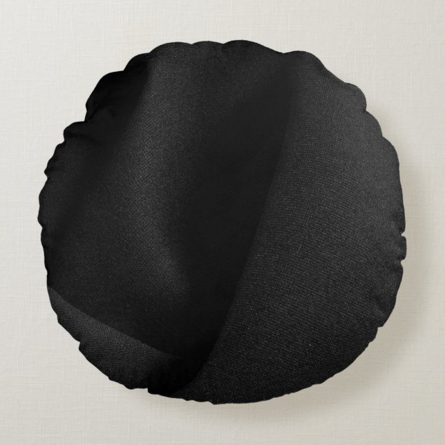 Material aus schwarzem Stoff Rundes Kissen (Vorderseite)