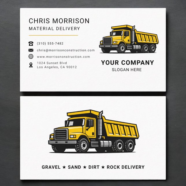 Material Delivery Dump Truck Visitenkarte (Von Creator hochgeladen)