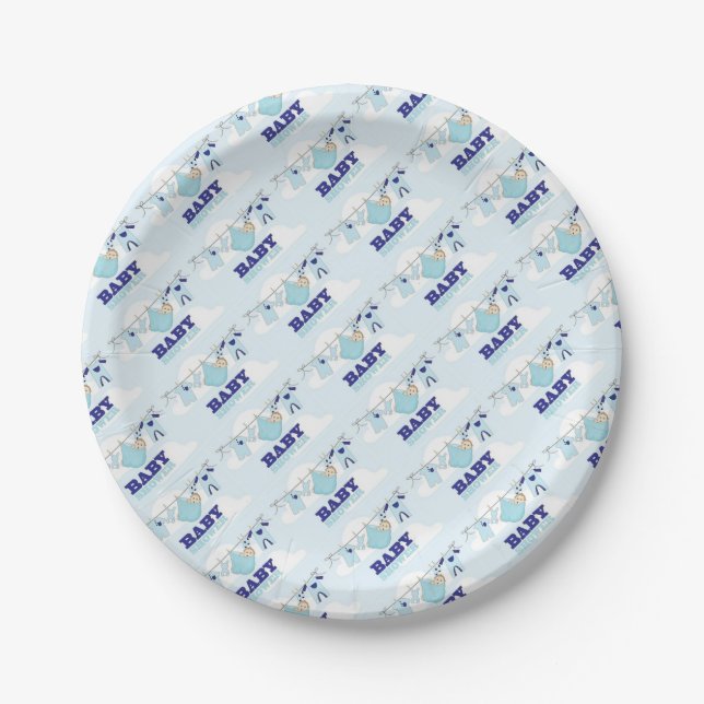 MATERIAL DES BABY-SHOWER/PARTY PAPPTELLER (Vorderseite)