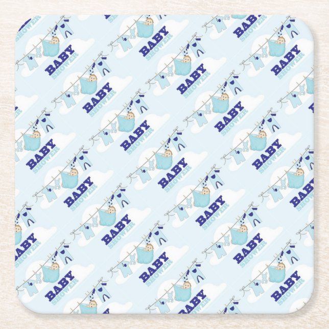 MATERIAL DES BABY-SHOWER/PARTY RECHTECKIGER PAPPUNTERSETZER (Vorderseite)