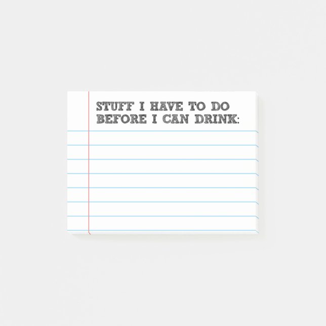 Material I müssen tun, bevor ich Post-it Klebezettel (Vorderseite)