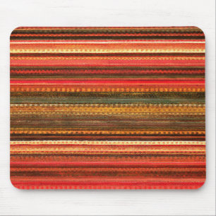 Material Textil Streifen Rot Orange und Grün Mousepad