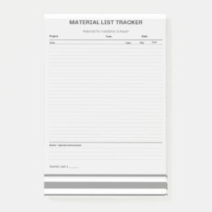 Materialliste Tracker Post-it® Notizen