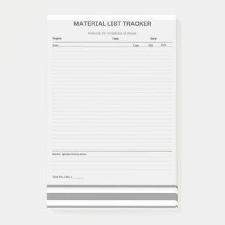 Materialliste Tracker Post-it® Notizen