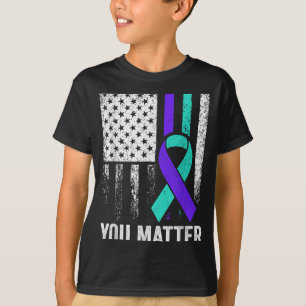 Materie Amerikanische Flagge Türkis Lila Männer Me T-Shirt