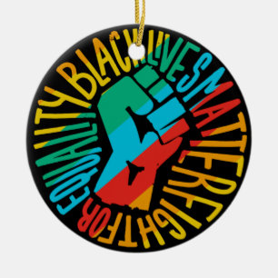 Materie aus schwarzem Leben x lgbt stolz Flaggengl Keramik Ornament