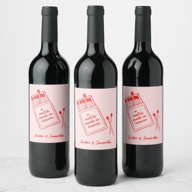Materie Made in Heaven Pink & Red Wine Label Set Weinetikett (Flaschen)