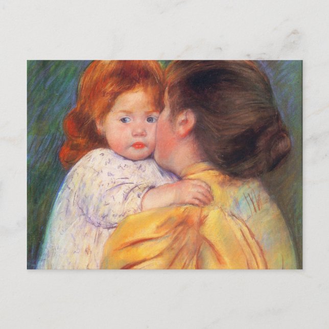 Maternal Kiss, Mary Cassatt Postkarte (Vorderseite)