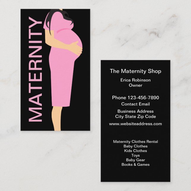 Maternity Shop Moderne Visitenkarten Design Visitenkarte (Vorne/Hinten)