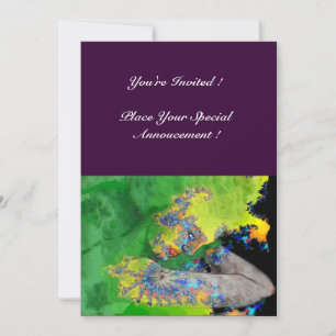 MATERVIBRATIONEN, grün-gelb lila Einladung