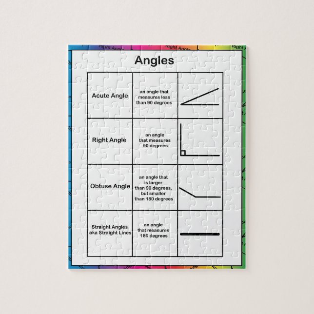 Math Angles Geometry Rainbow Background Puzzle (Vertikal)
