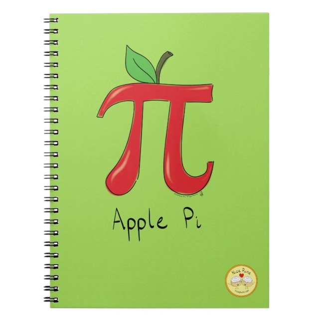 Math Apple Pi Symbol Lehrer Niedlicher Cartoon Notizblock (Vorderseite)