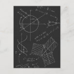 Math Blackboard Postkarte<br><div class="desc">Math formulas and graphics on blackboard</div>