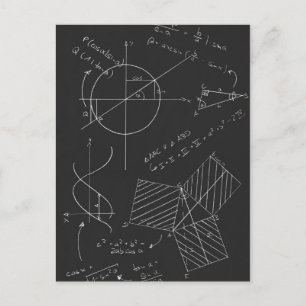 Math Blackboard Postkarte