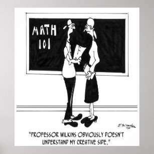 Math Cartoon 6838 Poster