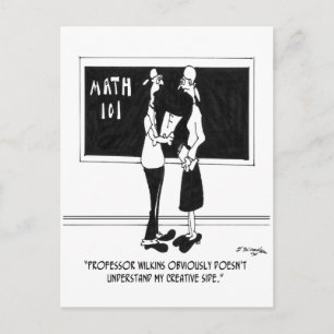 Math Cartoon 6838 Postkarte