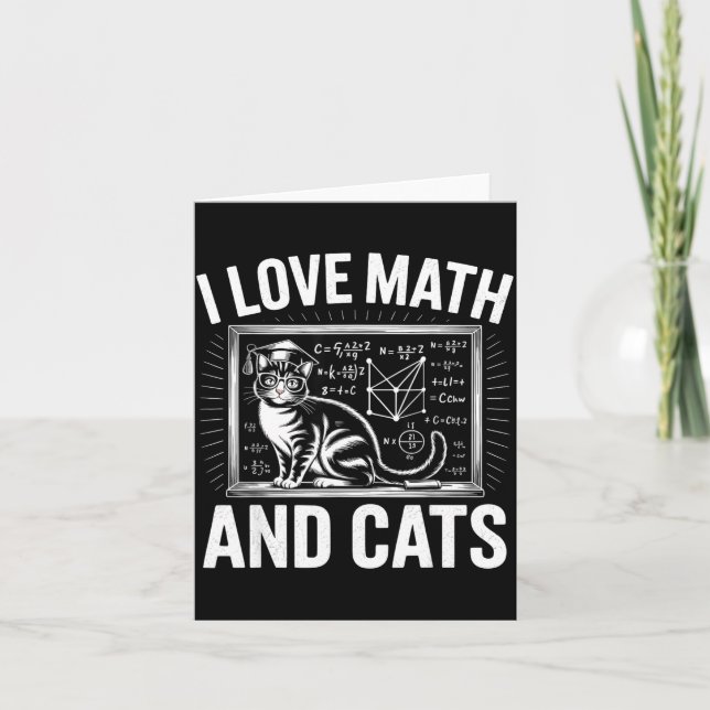 Math Cat Lover Funny Math Teacher I Love Math And  Karte (Vorderseite)