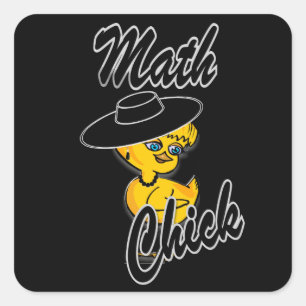 Math Chick #4 Quadratischer Aufkleber