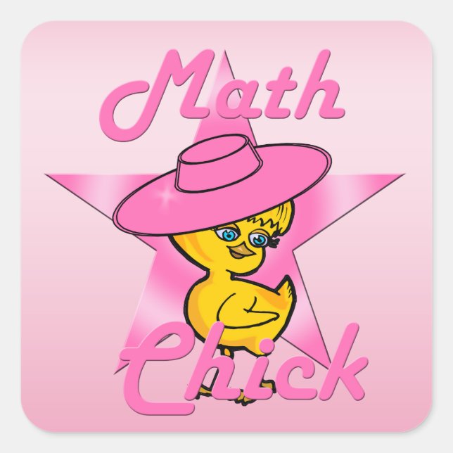 Math Chick #8 Quadratischer Aufkleber (Vorderseite)