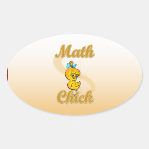 Math Chick Ovaler Aufkleber
