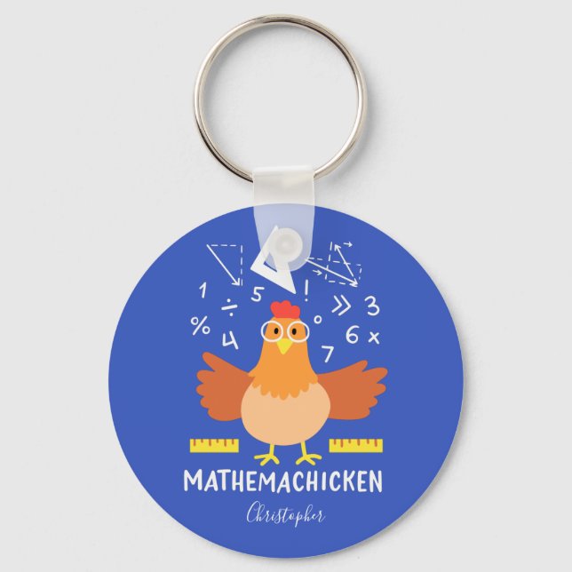 Math Chicken Gag Funny Mathemachicken Teacher Schlüsselanhänger (Vorderseite)