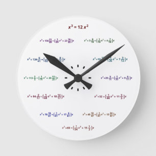 Math Clock (AM-PM-Minuten) Runde Wanduhr