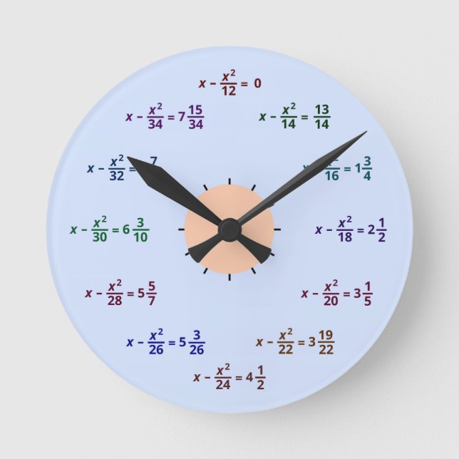 Math Clock (AM-PM) Runde Wanduhr (Vorderseite)