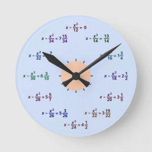 Math Clock (AM-PM) Runde Wanduhr