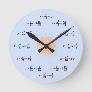 Math Clock (AM-PM) Runde Wanduhr