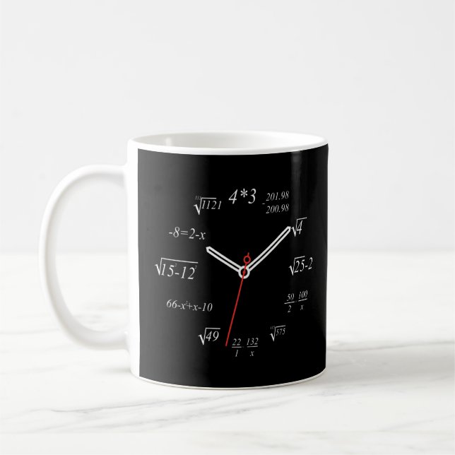 Math Clock Nerdy Math Lehrer Math Student Math Cl Kaffeetasse (Links)