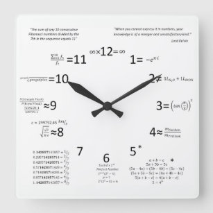 Math Clock Quadratische Wanduhr