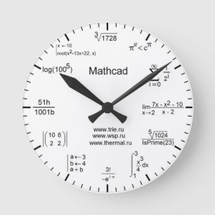 Math Clock Runde Wanduhr