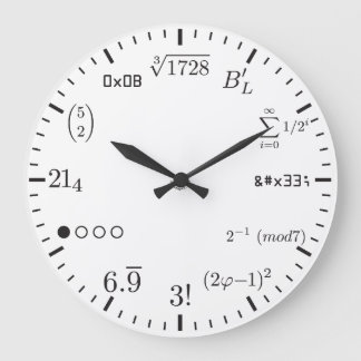 Math Clock v1 Große Wanduhr