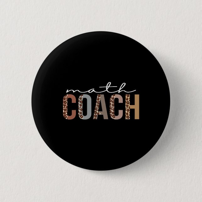 Math Coach Leopard schätzen Spaß für Frauen für Button (Vorderseite)