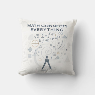 Math Connects Everything Throw Pillow Gift for Mat Kissen