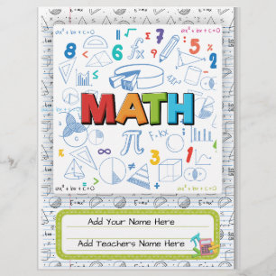 Math Custom Binder Cover   Editierbares Design Flyer