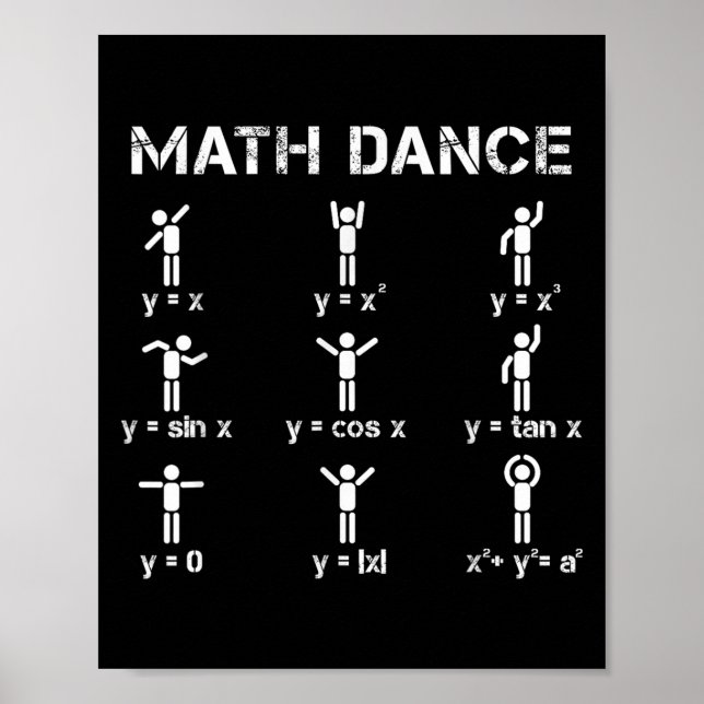 Math Dance Algebraic Functions Funny Teacher Shirt Poster (Vorne)