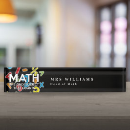 MATH DAS EINZIGE THEMA, DAS ZÄHLT NAMENSPLAKETTE