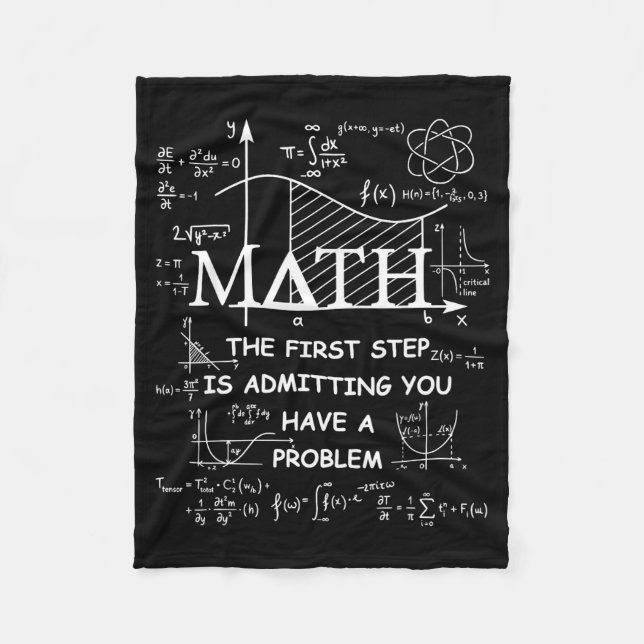 Math der erste Schritt ist zuzugeben ein Problem z Fleecedecke (Vorderseite)