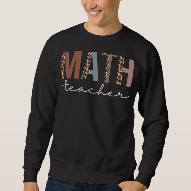 Math Doacher Leopard Anerkennung für Frauen für W Sweatshirt (Vorderseite)