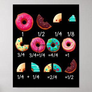 Math Donut Bruch Rückkehr zur Schule Lehrer Gesche Poster