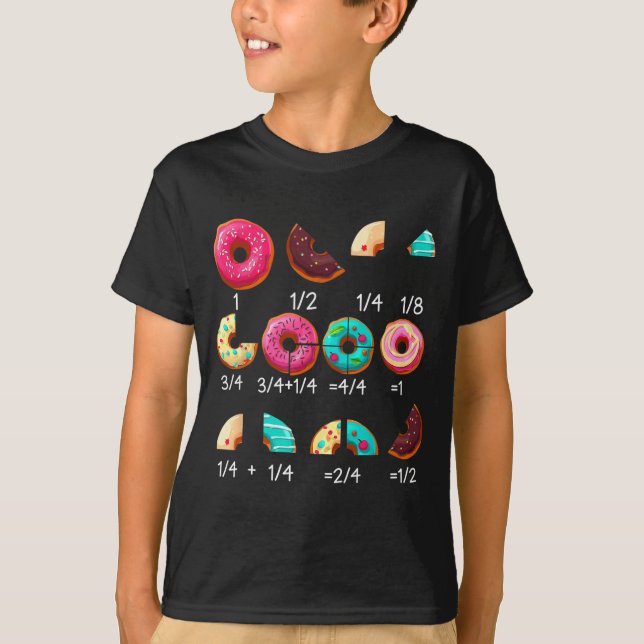 Math-Donut-Bruchteil Zurück zur Schule Lehrer Gesc T-Shirt (Vorderseite)