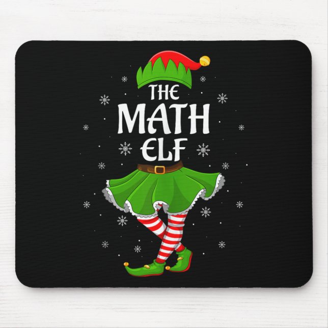 Math Elf Christmas Family Girls Women Elf Squad Xm Mousepad (Vorne)