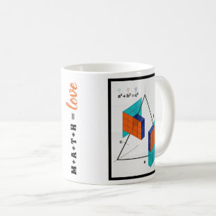 Math Equals Love 3D Tasse Pythagoräischer Lehrsatz