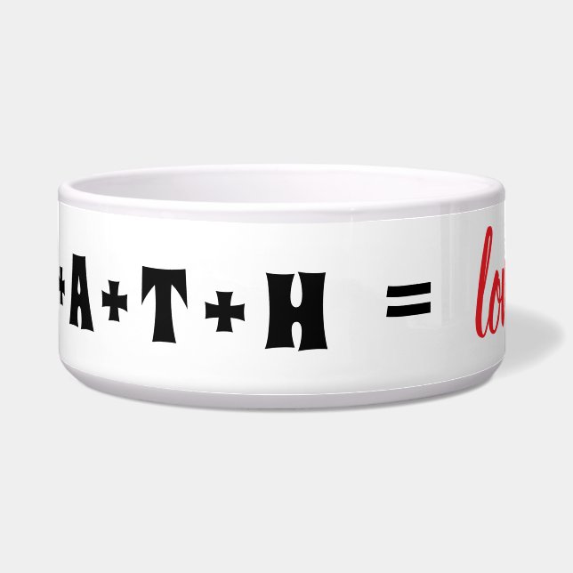Math Equals Love Große Pet-Schüssel Napf (Vorderseite)