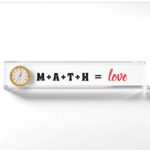 Math Equals Love Schreibtisch Namensschild Namensplakette