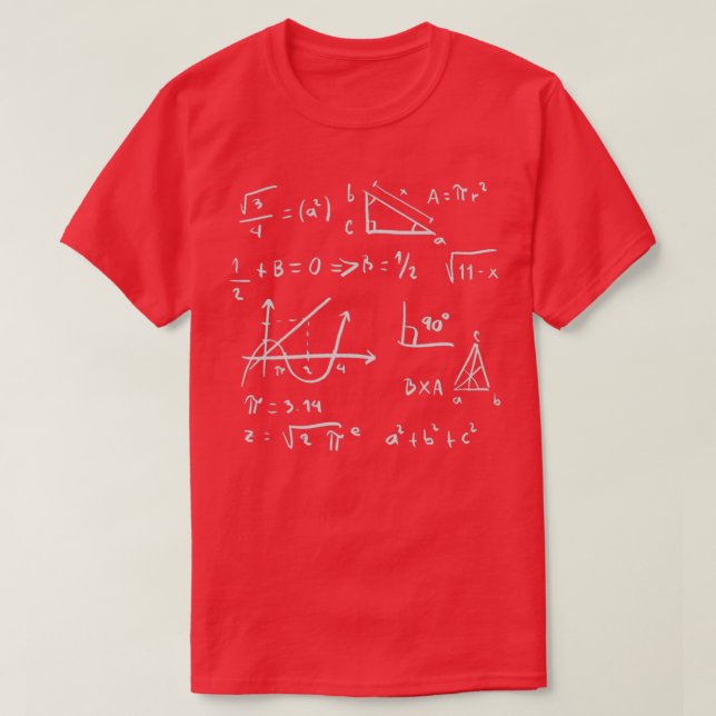 Math Equation Cool Quadratic Formula Geek Nerd Mat T-Shirt (Design vorne)
