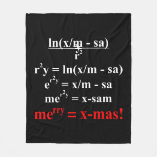 Math Equation Frohe Weihnachten Fleecedecke