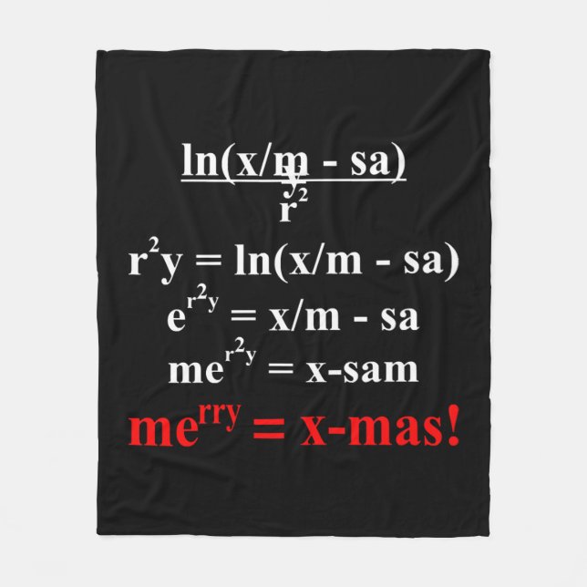 Math Equation Frohe Weihnachten Fleecedecke (Vorderseite)